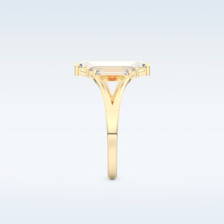 Moissanite Bridal Set – 1 CT Baguette Straight Cut Engagement Ring with Matching Band