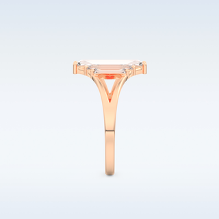 Moissanite Bridal Set – 1 CT Baguette Straight Cut Engagement Ring with Matching Band