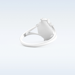 Moissanite Bridal Set – 1 CT Baguette Straight Cut Engagement Ring with Matching Band