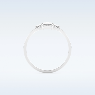 Moissanite Bridal Set – 1 CT Baguette Straight Cut Engagement Ring with Matching Band