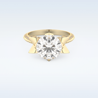 3.0 CT Pave Engagement Ring Featuring Round Moissanite