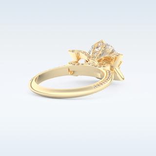 3.0 CT Pave Engagement Ring Featuring Round Moissanite