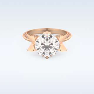 3.0 CT Pave Engagement Ring Featuring Round Moissanite
