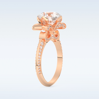 3.0 CT Pave Engagement Ring Featuring Round Moissanite