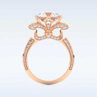 3.0 CT Pave Engagement Ring Featuring Round Moissanite