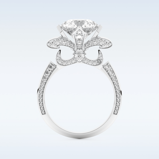 3.0 CT Pave Engagement Ring Featuring Round Moissanite