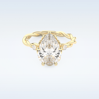 2.73 CT Twisted Shank & Dainty Engagement Ring Featuring Pear Moissanite