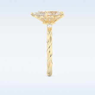 2.73 CT Twisted Shank & Dainty Engagement Ring Featuring Pear Moissanite