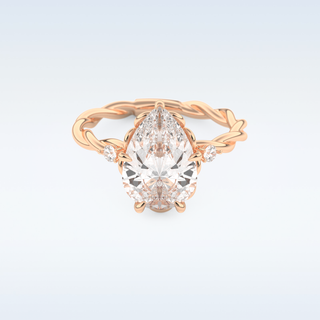 2.73 CT Twisted Shank & Dainty Engagement Ring Featuring Pear Moissanite