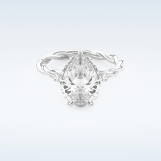 2.73 CT Twisted Shank & Dainty Engagement Ring Featuring Pear Moissanite
