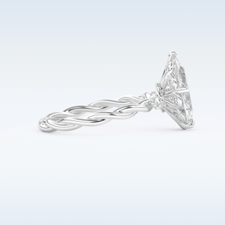 2.73 CT Twisted Shank & Dainty Engagement Ring Featuring Pear Moissanite