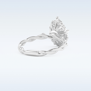 2.73 CT Twisted Shank & Dainty Engagement Ring Featuring Pear Moissanite