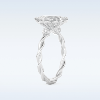 2.73 CT Twisted Shank & Dainty Engagement Ring Featuring Pear Moissanite