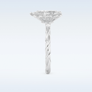 2.73 CT Twisted Shank & Dainty Engagement Ring Featuring Pear Moissanite