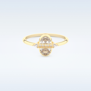 Stunning Wedding Band with 0.39 CT Triangle, Half moon & Round Cut Moissanite