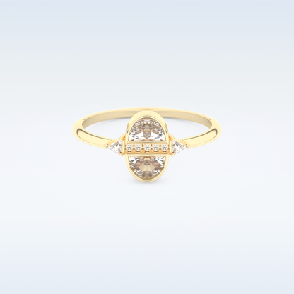 Stunning Wedding Band with 0.39 CT Triangle, Half moon & Round Cut Moissanite