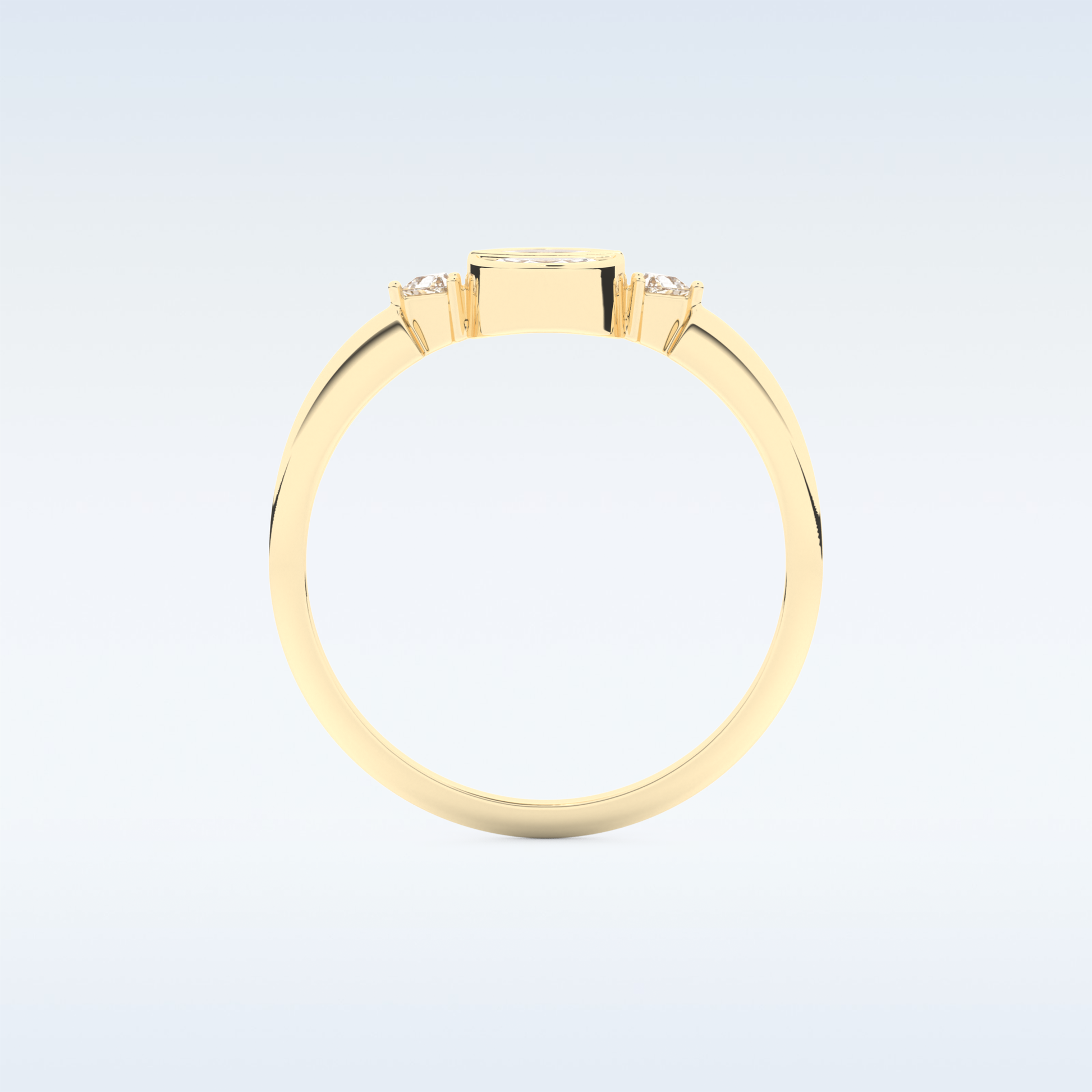 Stunning Wedding Band with 0.39 CT Triangle, Half moon & Round Cut Moissanite