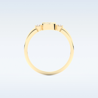 Stunning Wedding Band with 0.39 CT Triangle, Half moon & Round Cut Moissanite