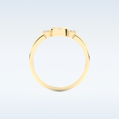 Stunning Wedding Band with 0.39 CT Triangle, Half moon & Round Cut Moissanite