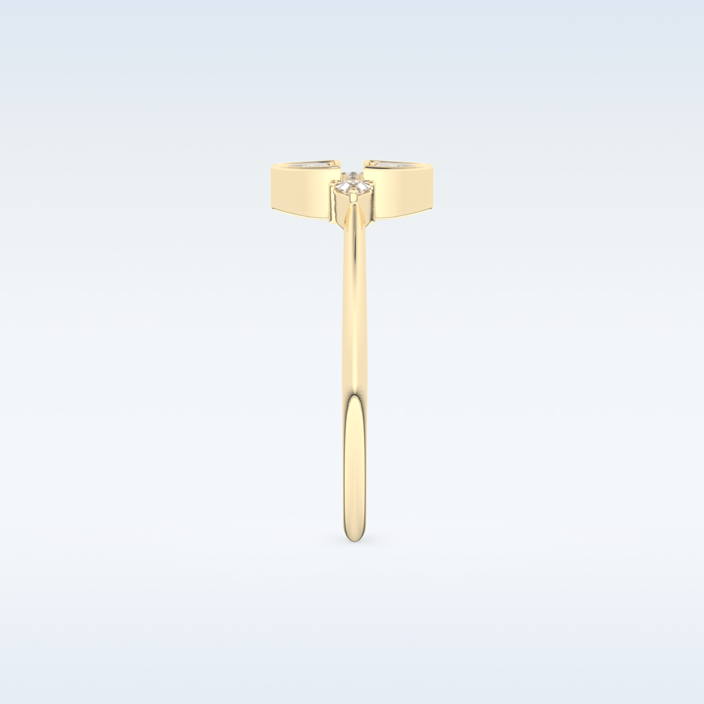 Stunning Wedding Band with 0.39 CT Triangle, Half moon & Round Cut Moissanite