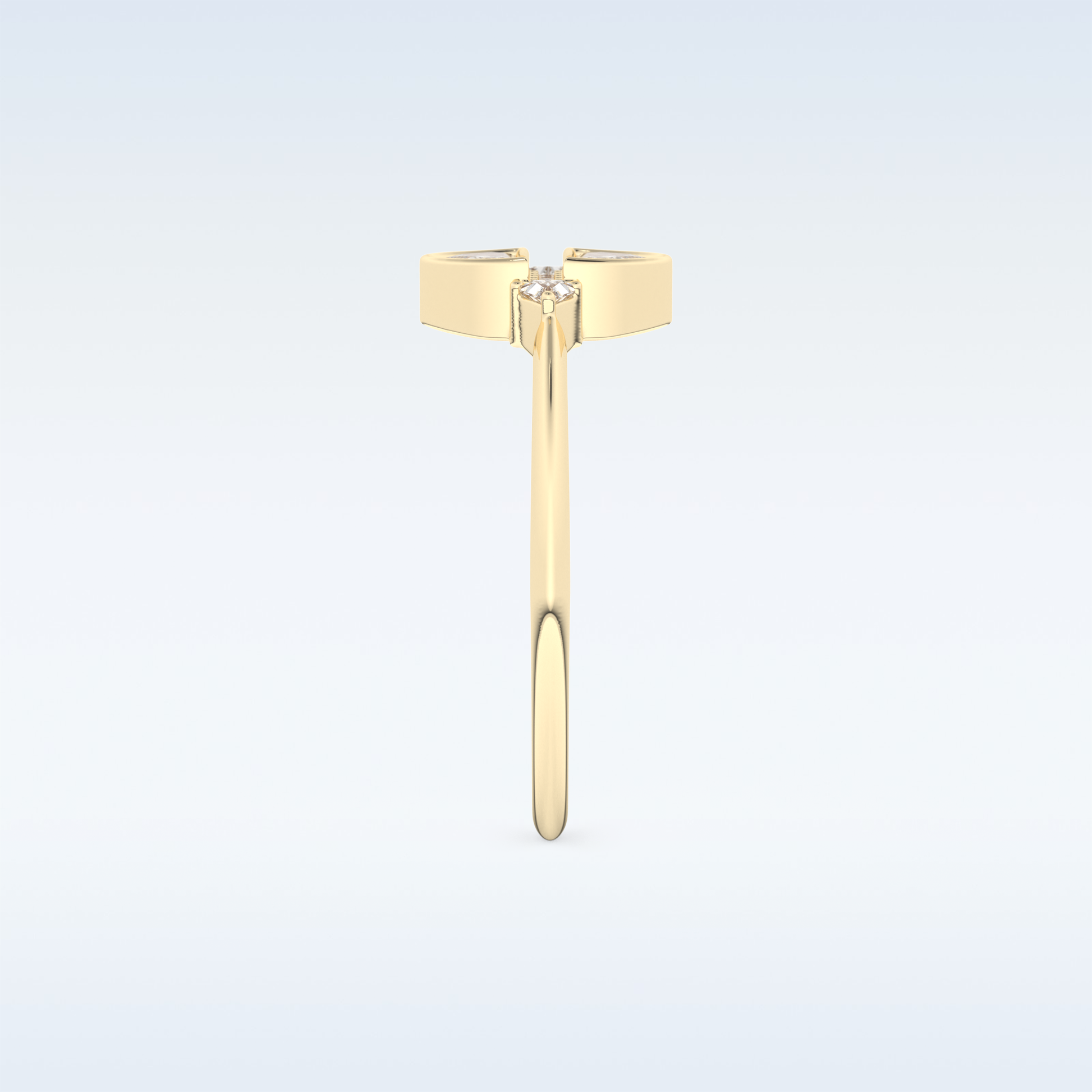 Stunning Wedding Band with 0.39 CT Triangle, Half moon & Round Cut Moissanite