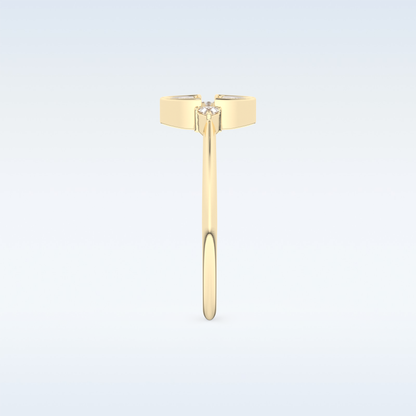 Stunning Wedding Band with 0.39 CT Triangle, Half moon & Round Cut Moissanite