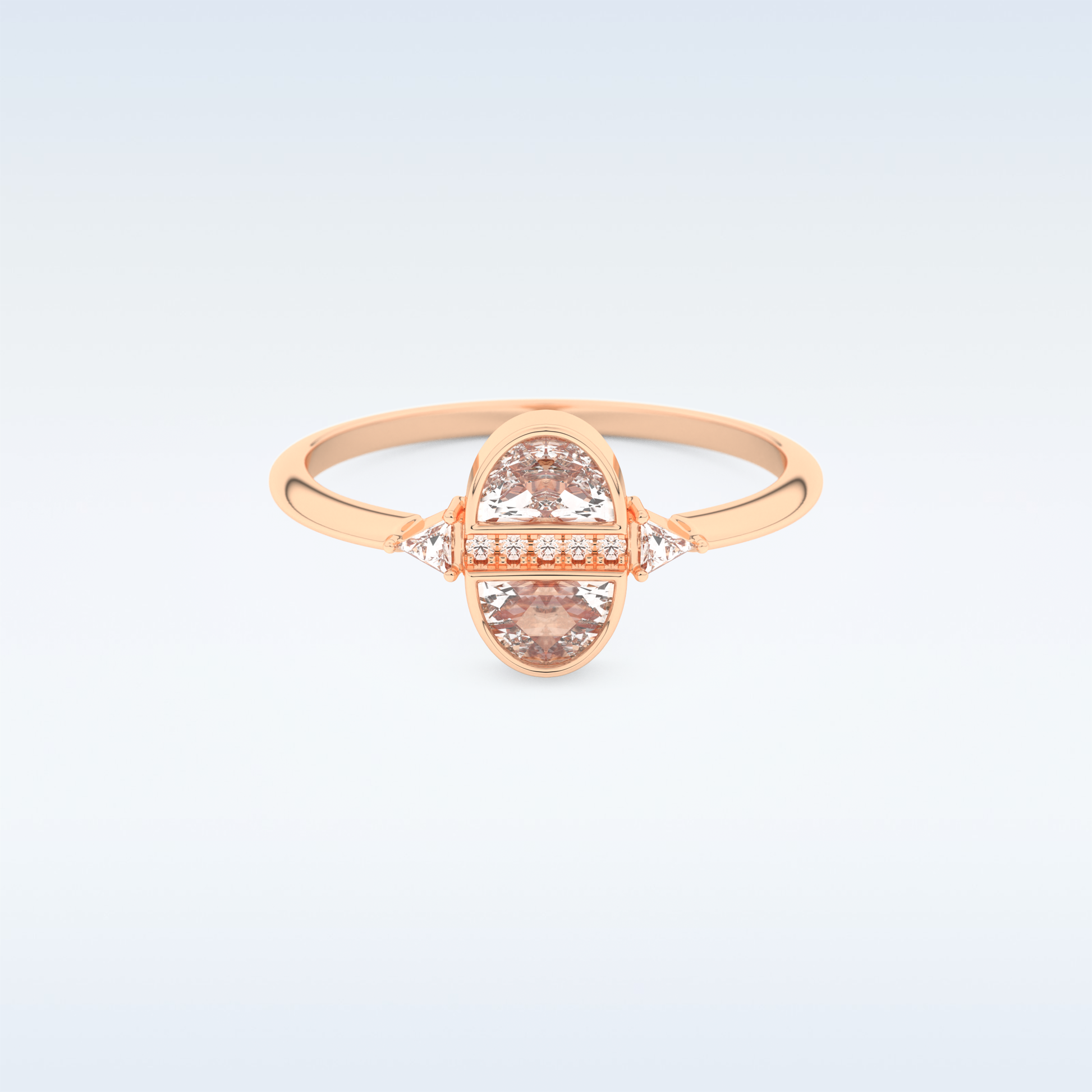 Stunning Wedding Band with 0.39 CT Triangle, Half moon & Round Cut Moissanite