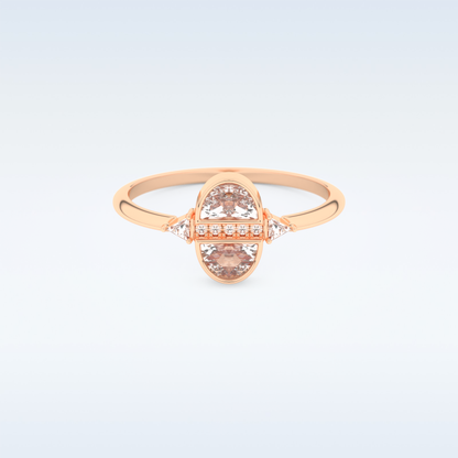 Stunning Wedding Band with 0.39 CT Triangle, Half moon & Round Cut Moissanite