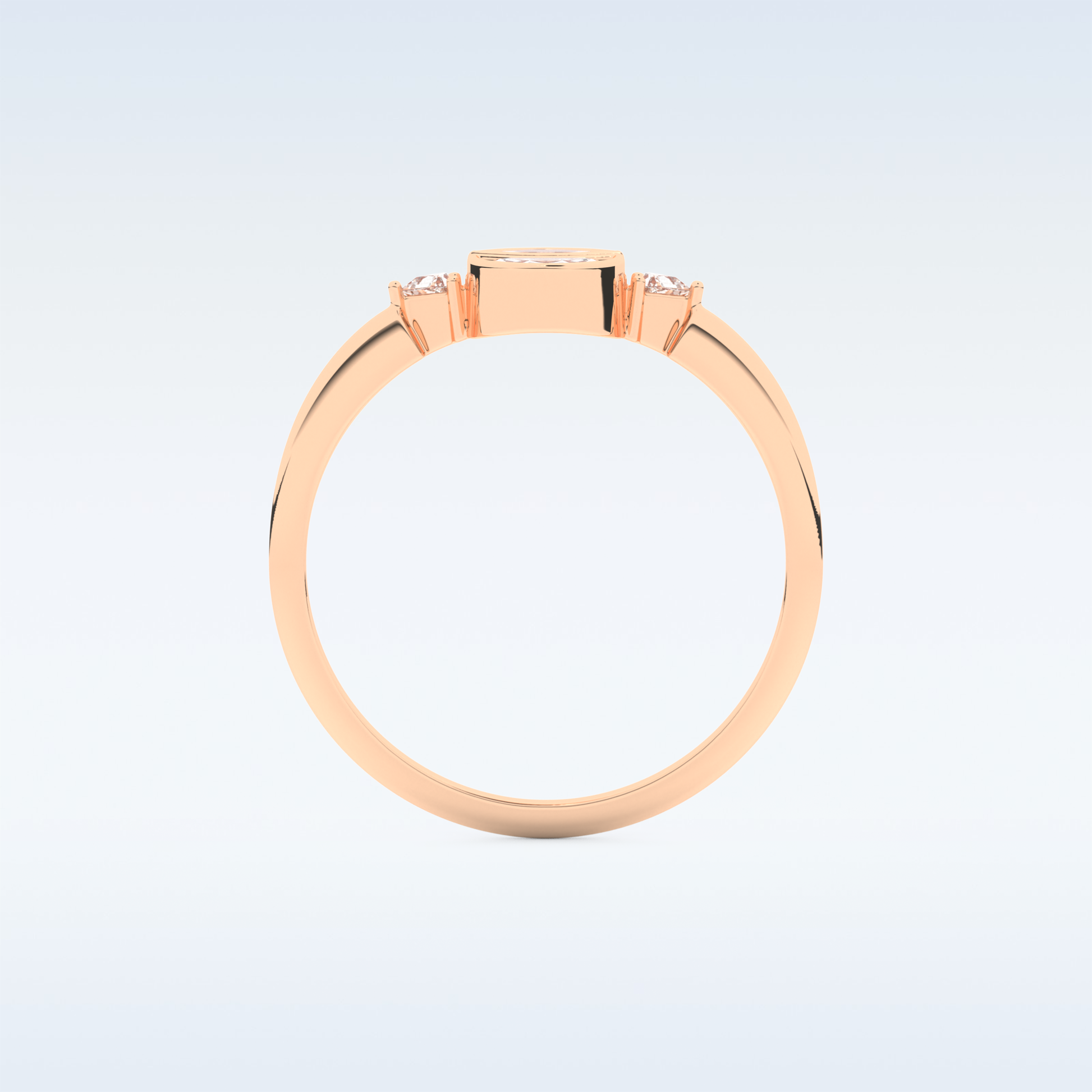 Stunning Wedding Band with 0.39 CT Triangle, Half moon & Round Cut Moissanite