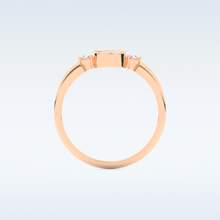 Stunning Wedding Band with 0.39 CT Triangle, Half moon & Round Cut Moissanite