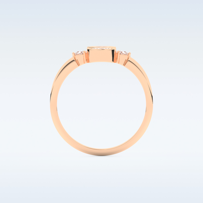 Stunning Wedding Band with 0.39 CT Triangle, Half moon & Round Cut Moissanite