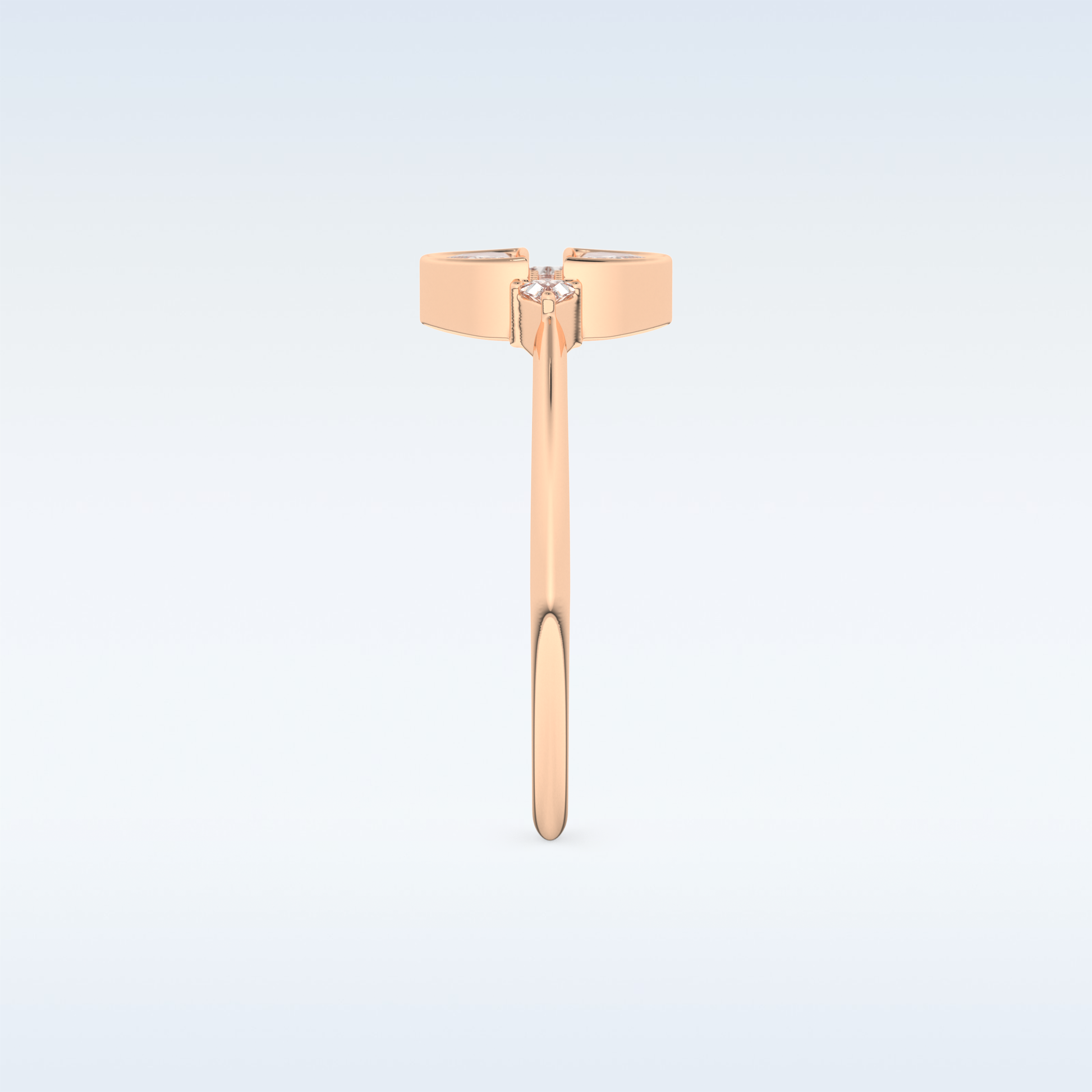 Stunning Wedding Band with 0.39 CT Triangle, Half moon & Round Cut Moissanite