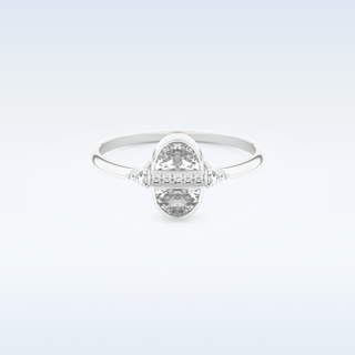 Stunning Wedding Band with 0.39 CT Triangle, Half moon & Round Cut Moissanite