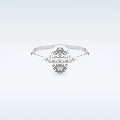 Stunning Wedding Band with 0.39 CT Triangle, Half moon & Round Cut Moissanite