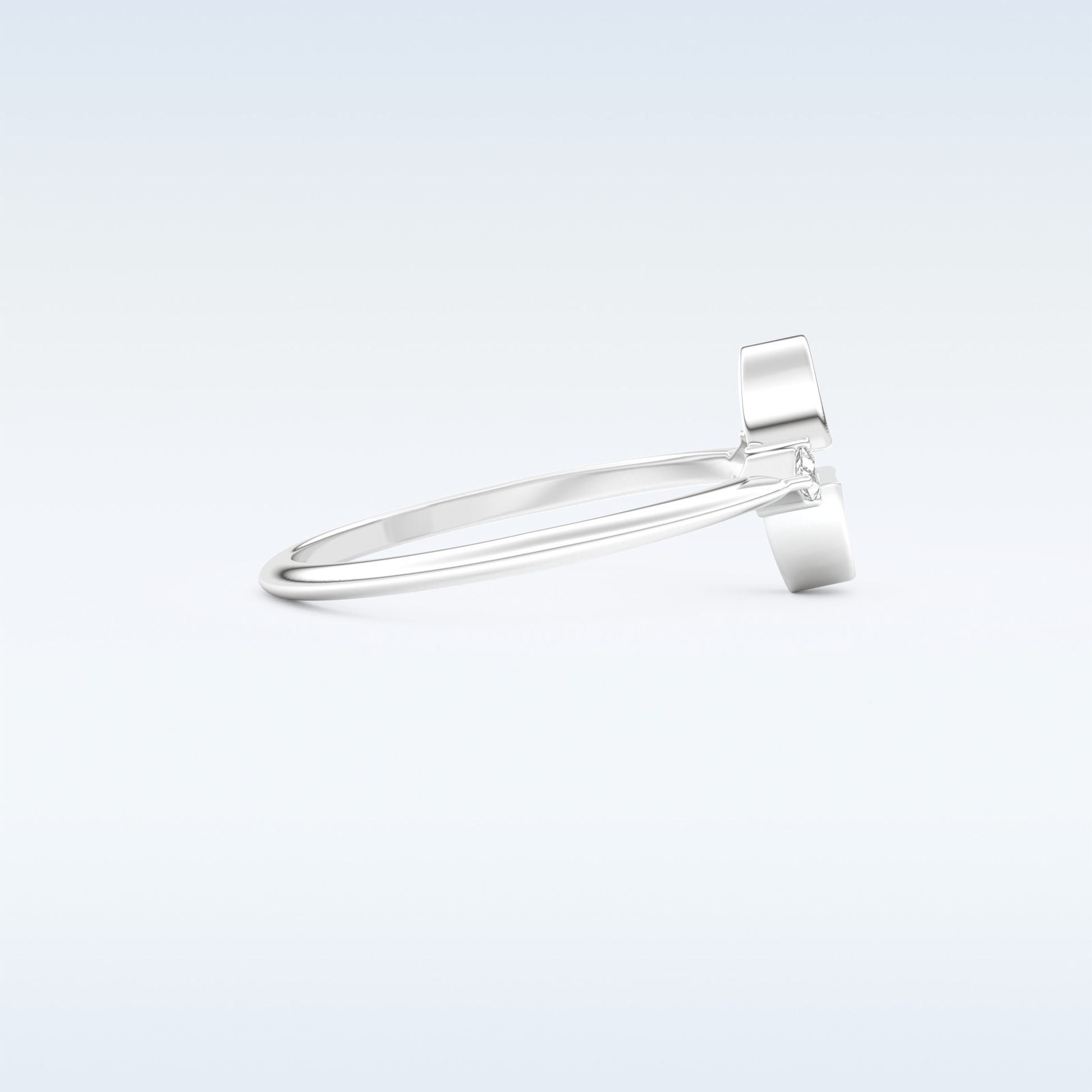 Stunning Wedding Band with 0.39 CT Triangle, Half moon & Round Cut Moissanite