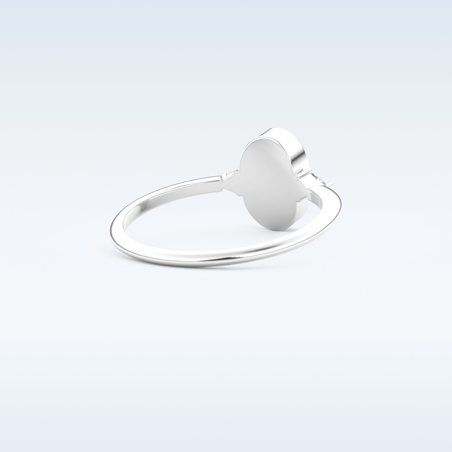 Stunning Wedding Band with 0.39 CT Triangle, Half moon & Round Cut Moissanite