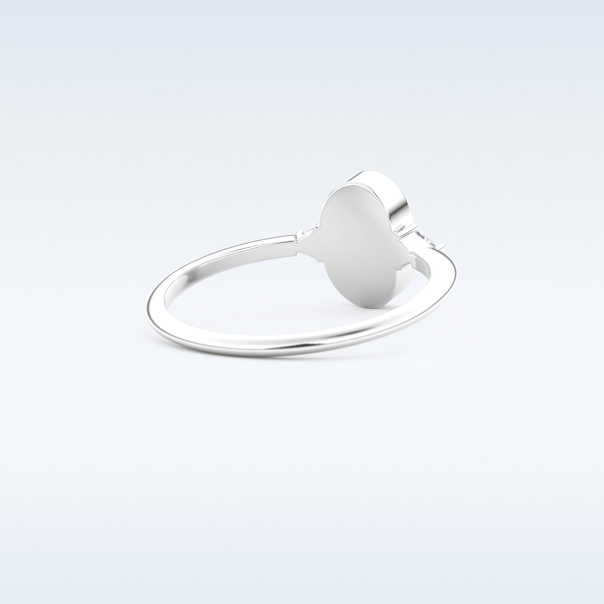 Stunning Wedding Band with 0.39 CT Triangle, Half moon & Round Cut Moissanite