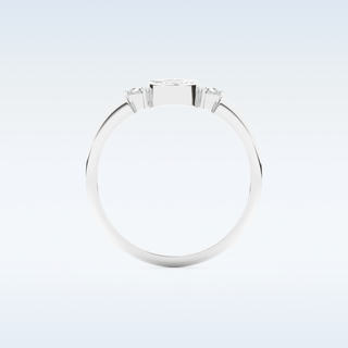 Stunning Wedding Band with 0.39 CT Triangle, Half moon & Round Cut Moissanite