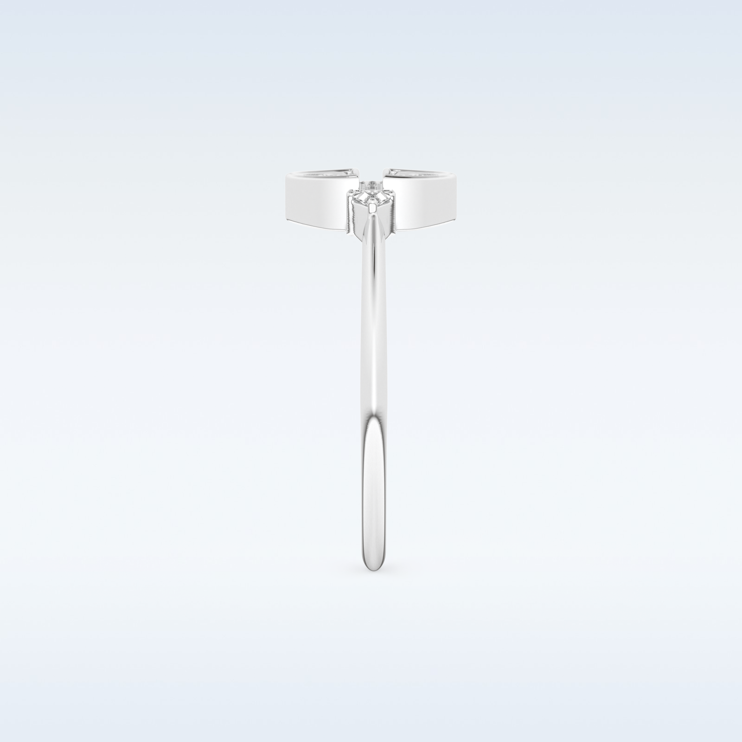 Stunning Wedding Band with 0.39 CT Triangle, Half moon & Round Cut Moissanite