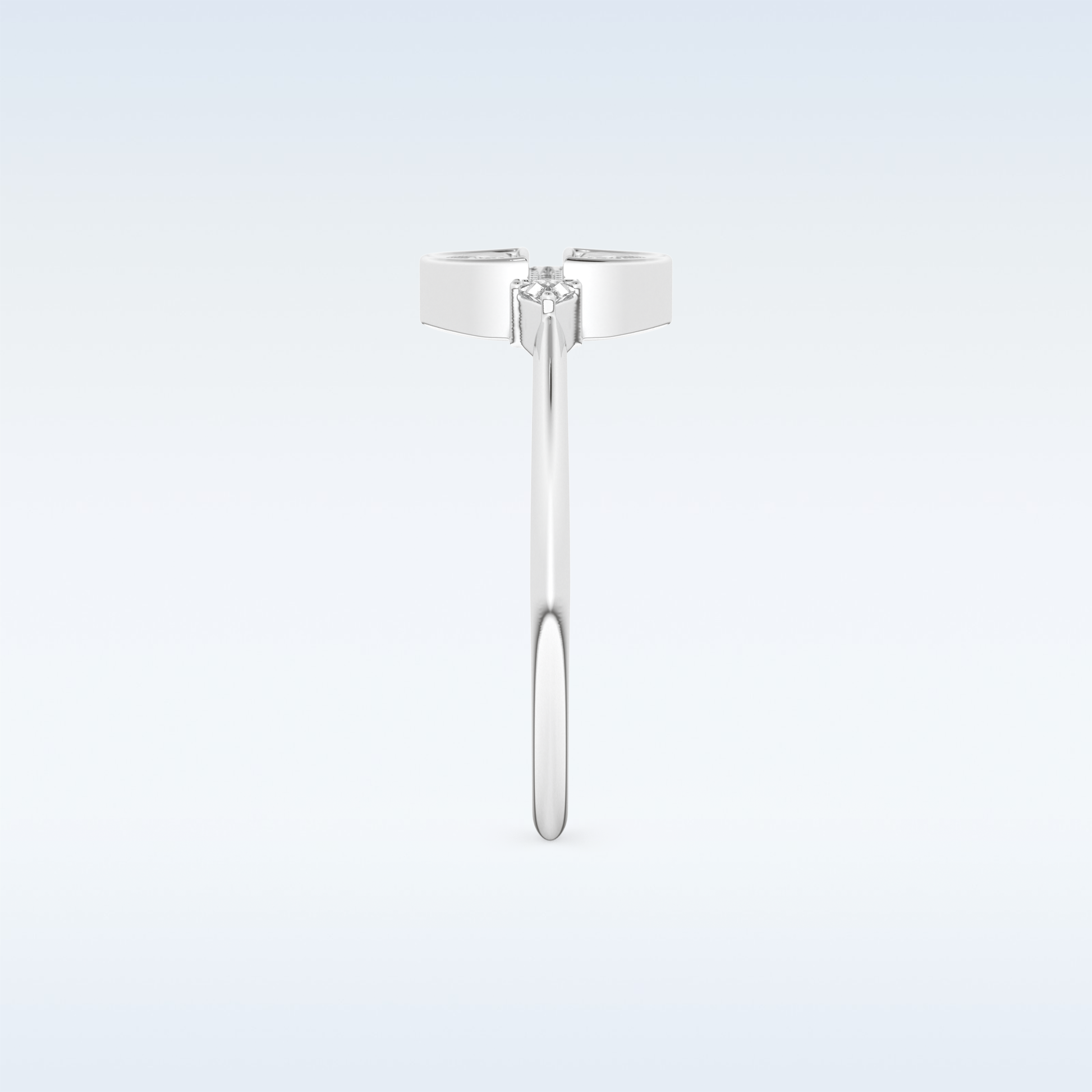 Stunning Wedding Band with 0.39 CT Triangle, Half moon & Round Cut Moissanite