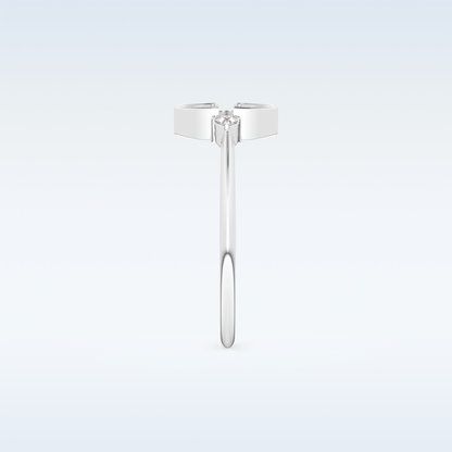 Stunning Wedding Band with 0.39 CT Triangle, Half moon & Round Cut Moissanite