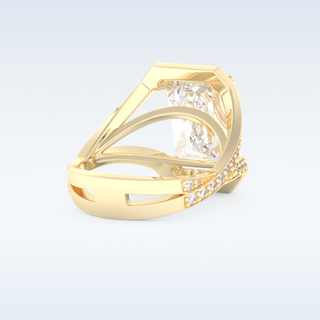 5.75 CT Criss Cross Engagement Ring Featuring Emerald Moissanite