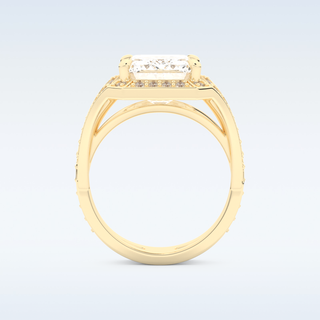 5.75 CT Criss Cross Engagement Ring Featuring Emerald Moissanite