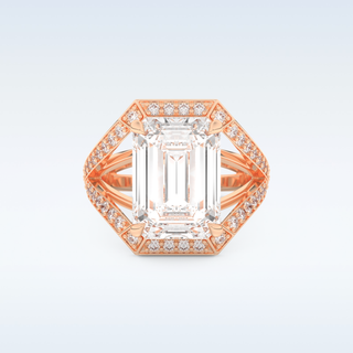 5.75 CT Criss Cross Engagement Ring Featuring Emerald Moissanite