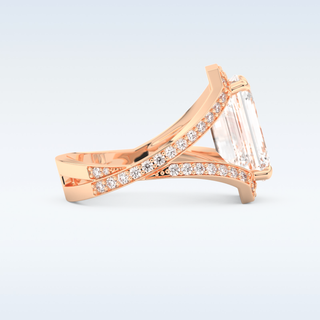 5.75 CT Criss Cross Engagement Ring Featuring Emerald Moissanite