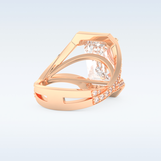 5.75 CT Criss Cross Engagement Ring Featuring Emerald Moissanite