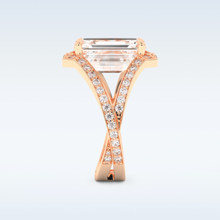 5.75 CT Criss Cross Engagement Ring Featuring Emerald Moissanite