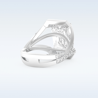 5.75 CT Criss Cross Engagement Ring Featuring Emerald Moissanite