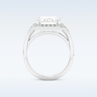 5.75 CT Criss Cross Engagement Ring Featuring Emerald Moissanite