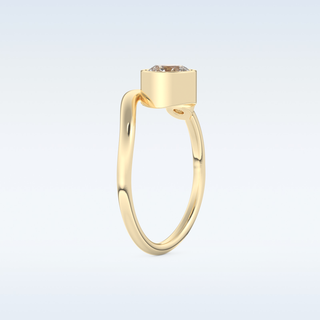 Bezel & Bypass Style Wedding Band with 0.79 CT Round Cut Moissanite